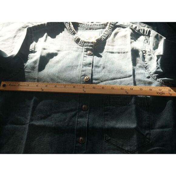 Free People x Sandrine Rose oversized Mandarin Denim Shirt Size S - Picture 5 of 9